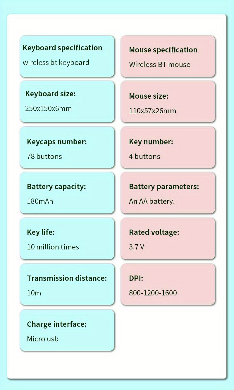 wireless keyboard and mouse set mini portable mute keyboard charging suitable for ipad tablet laptop office computer keyboard details 7